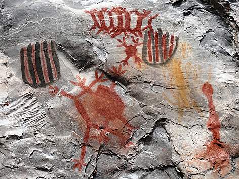 Pinturas rupestres no Parque Nacional Cavernas do Peruaçu (MG).